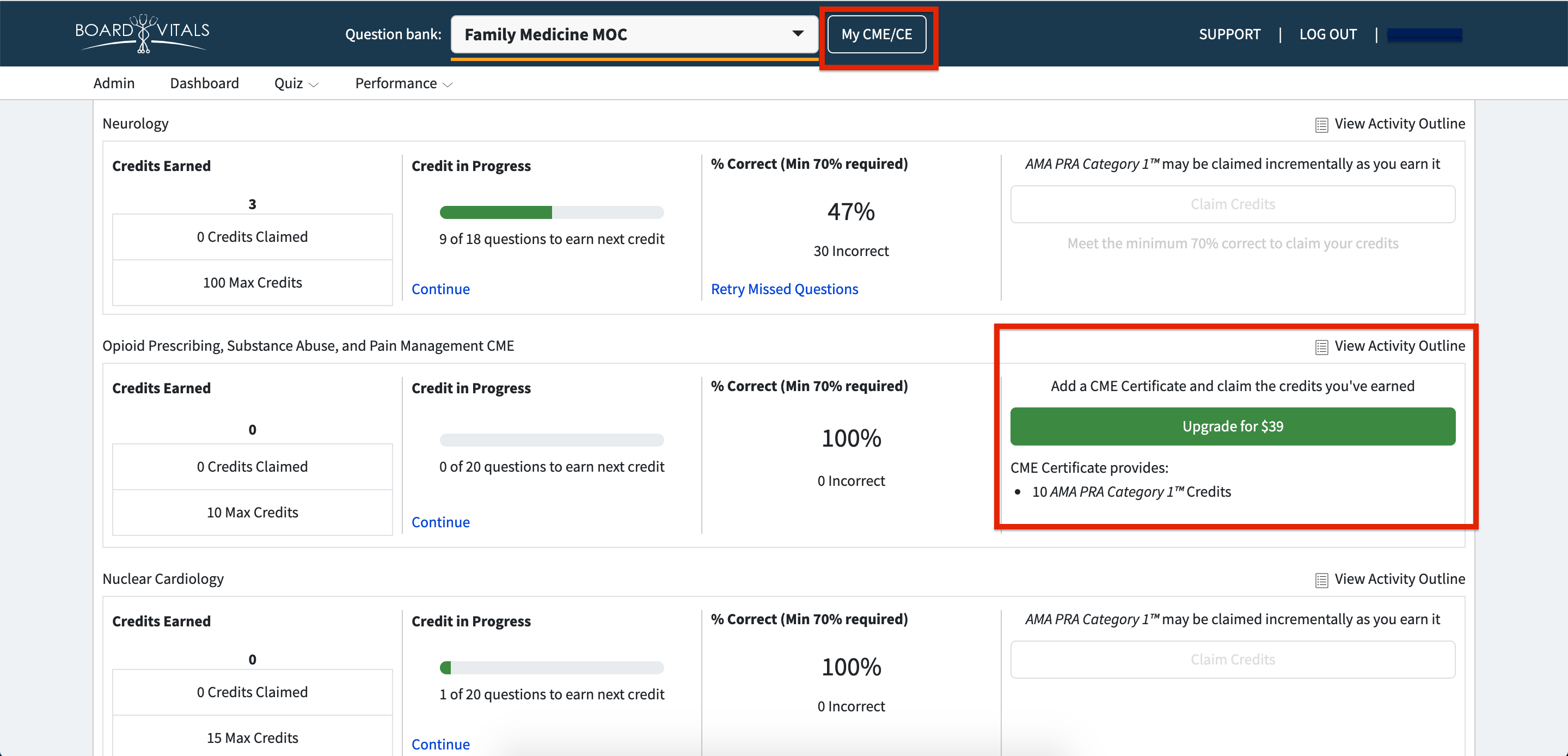 I've purchased a question bank. How do I purchase the CME addon?